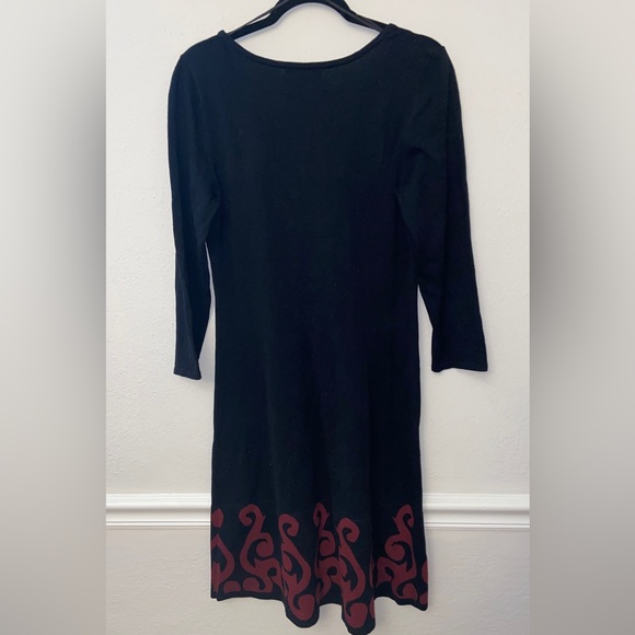 Nine West Black Sweater Dress with Red Hem Design Size L - Picture 4 of 4